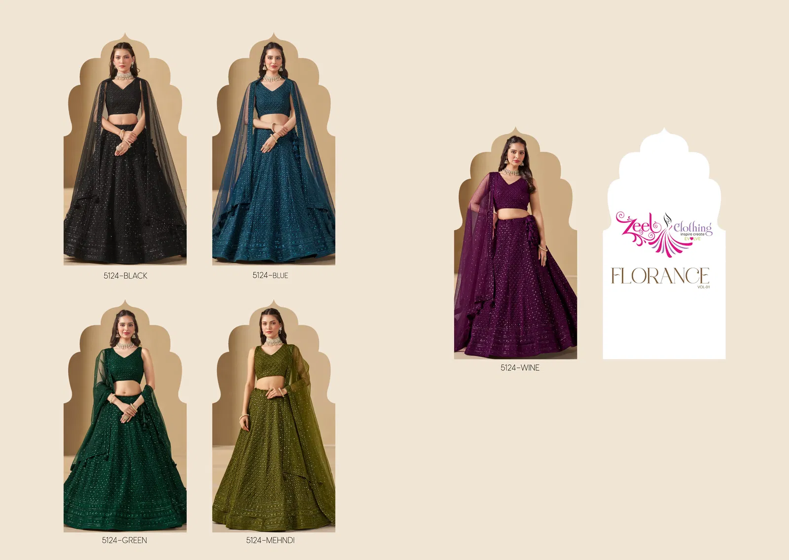 Florance Vol 1  By Zeel Clothing Georgette Party Wear Lehenga Choli Orders In India