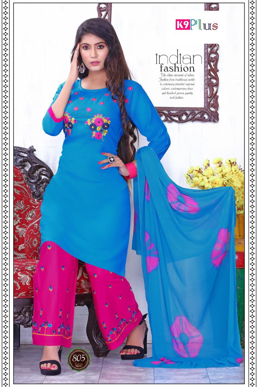 K9 Plus Latest Designer Casual Wear Ready Made Plazzo Suit Collection 