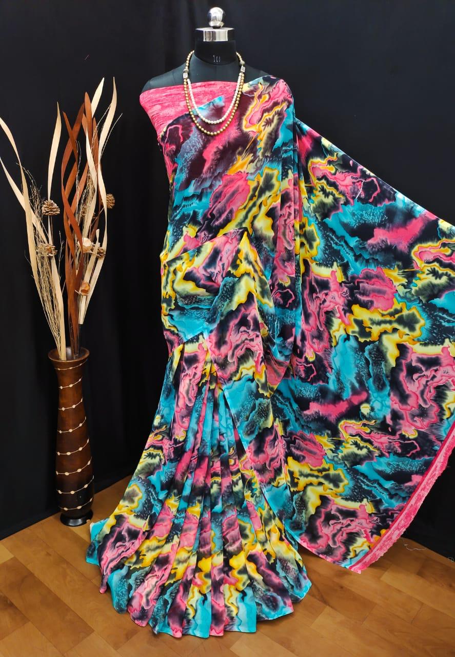 Aatrika 8 Fancy Designer Ethnic Wear Georgette Printed Saree Collection