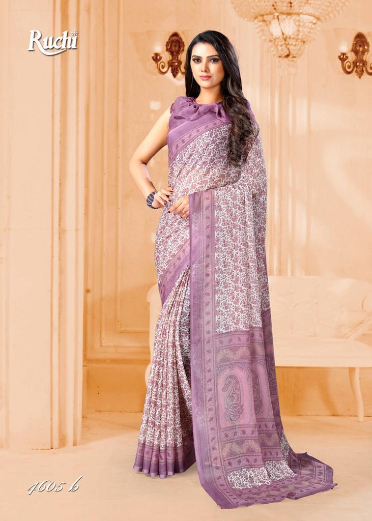 RUCHI SUPER KESAR CHIFFON 46TH EDITION Latest Regular Wear Printed Saree Collection