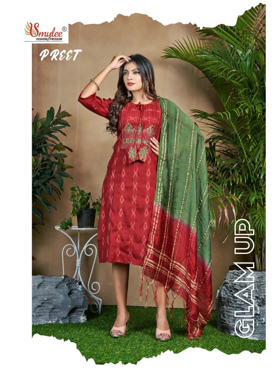 Preet Rayon Printed Designer Kurti With Dupatta Catalog
