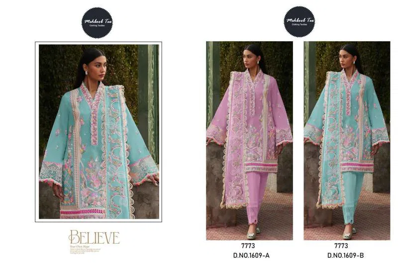 Mehboob Tex 1609 Viscose Lawn Pakistani Salwar Suit Wholesale Clothing Suppliers In India