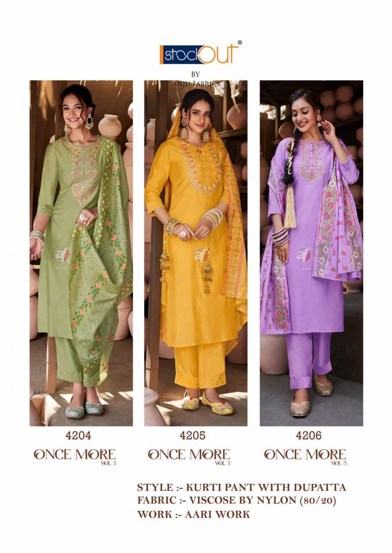 Once More Vol 5 By Af Designer Kurti Bottom With Dupatta Wholesale Market In Surat