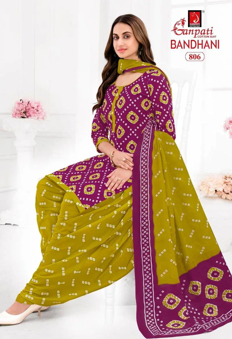 Bandhani Vol 8 By Ganpati Cotton Bandhani Printed Dress Material Exporters In India
