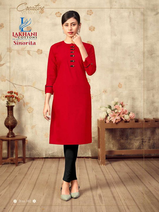 Lakhani Sinorita Pure Cotton Ready Made Designer Kurti Collection