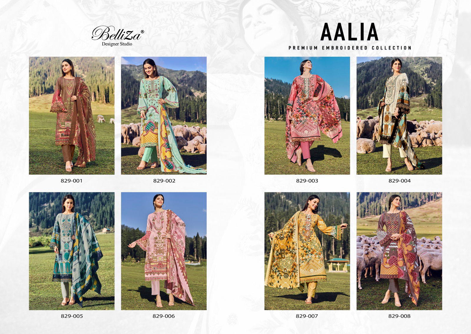 Belliza Aalia Embroidery Cotton Printed Dress Material Catalog
