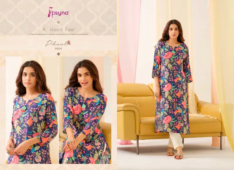 Phool Vol 6 By Psyna Rayon Readymade Kurti Wholesaler Best Wholesale Shop In Surat
