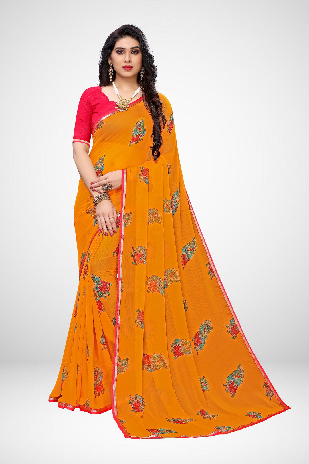 Queen 1 Exclusive Collection Of Daily Wear Casual Wear Chiffon Printed Saree
