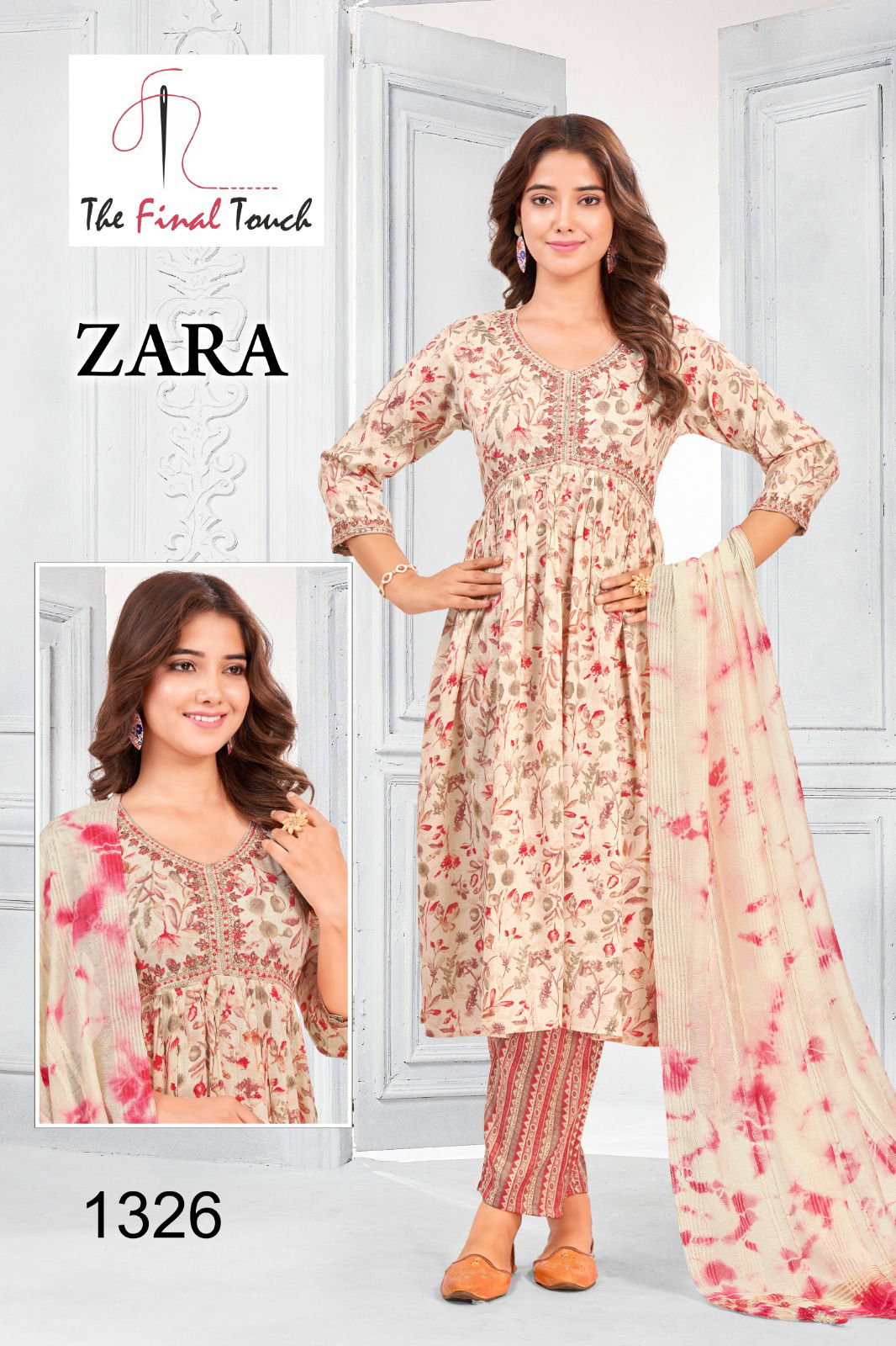 Zara By RR Alia Cut Embroidery Kurti With Bottom Dupatta Catalog