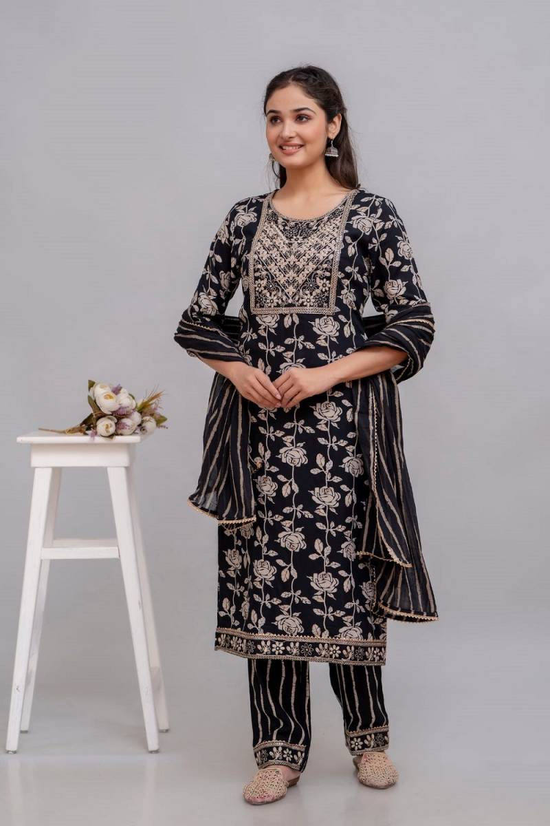 Stylee Girl 14 Rayon Embroidered Kurti Bottom With Dupatta Online Wholesale