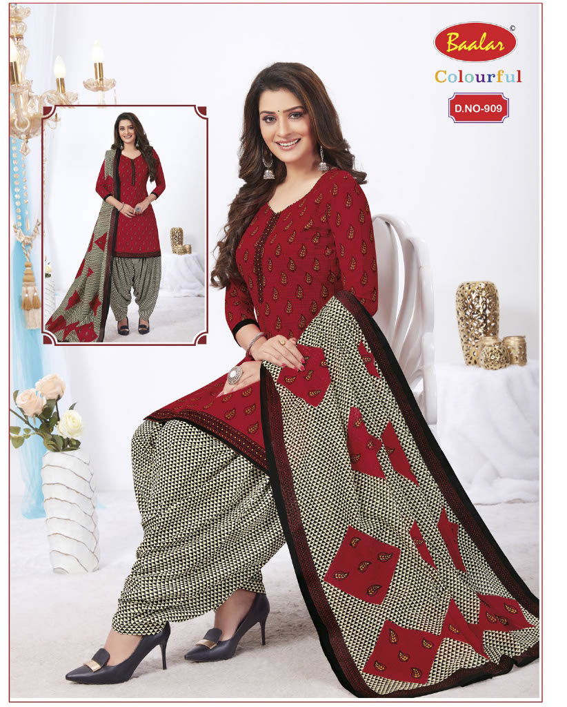 Baalar Colourful 9 Casual Wear Cotton Printed Readymade Salwar Suit Collection