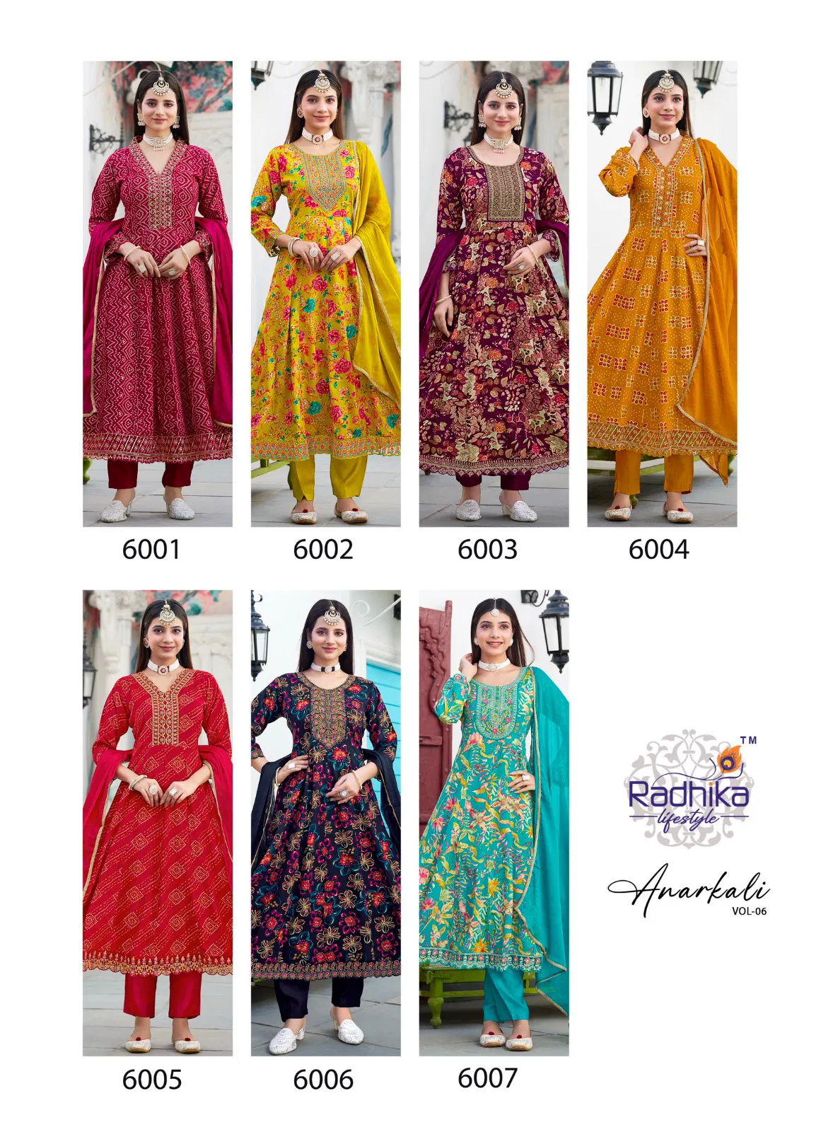 Anarkali Vol 6 By Radhika Rayon Kurti With Bottom Dupatta Online Wholesale