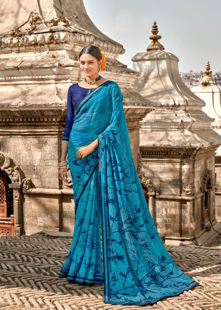 Kashvi Lavanya Silk Weightless Georgette Printed Casual Wear Sarees Collection
