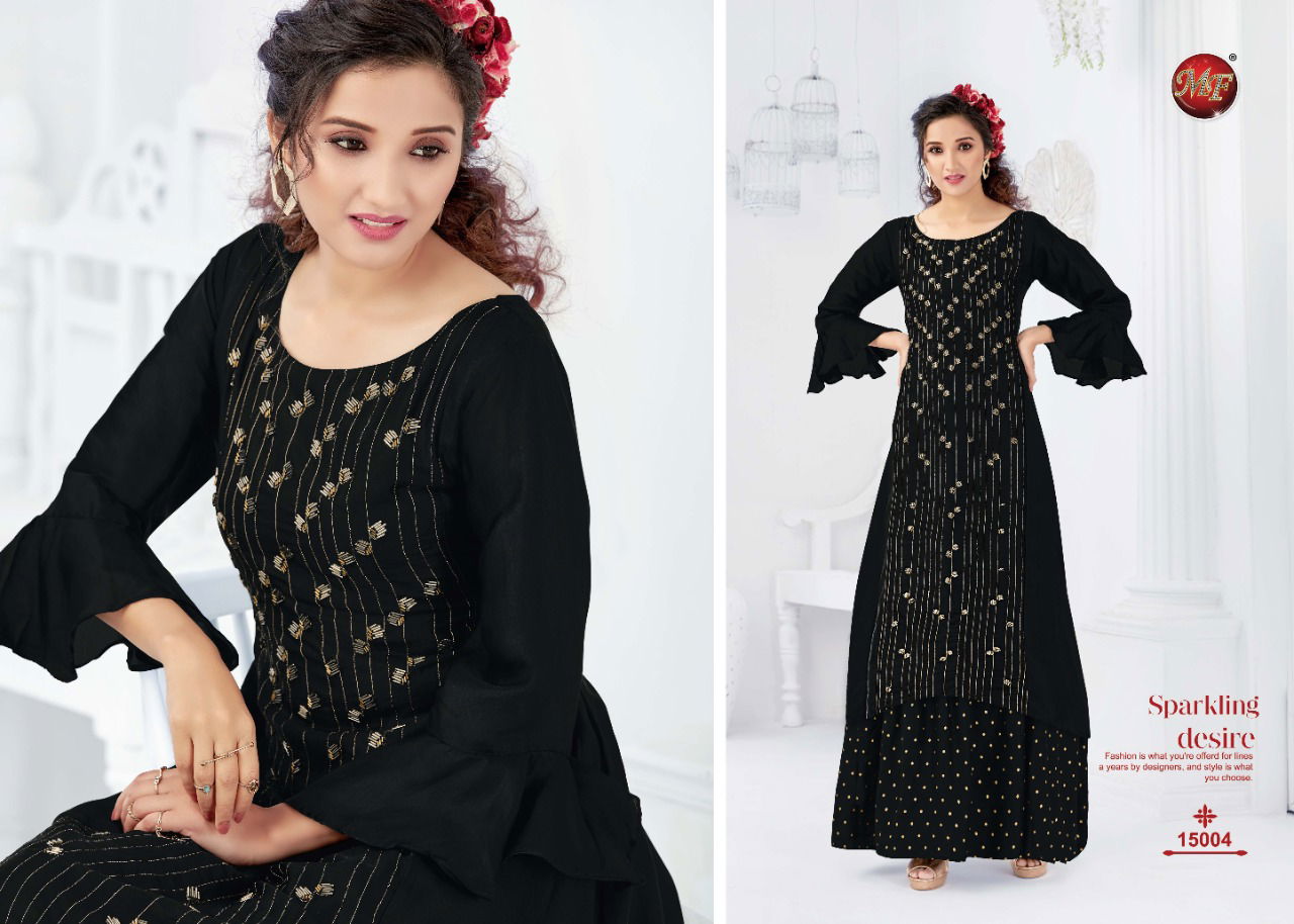 MF Festival Latest Designer Collection Of Fancy Kurti With Long Inner and Beautiful Hand Work 