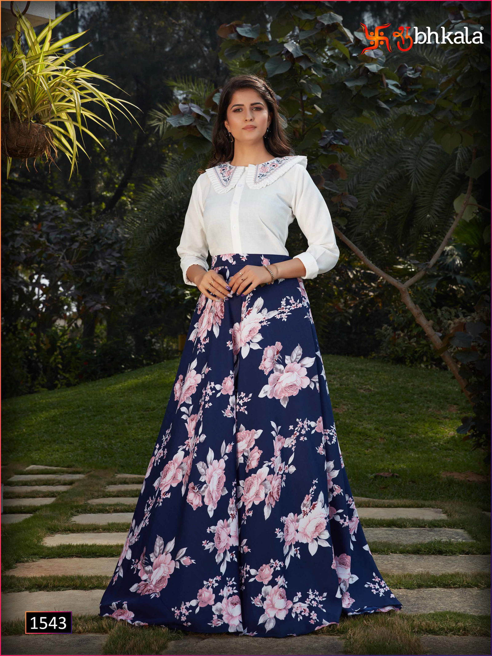 Frill And Flare 3 Exclusive Western Party Wear CottonTop With Crepe Silk Skirt Bottom Collection