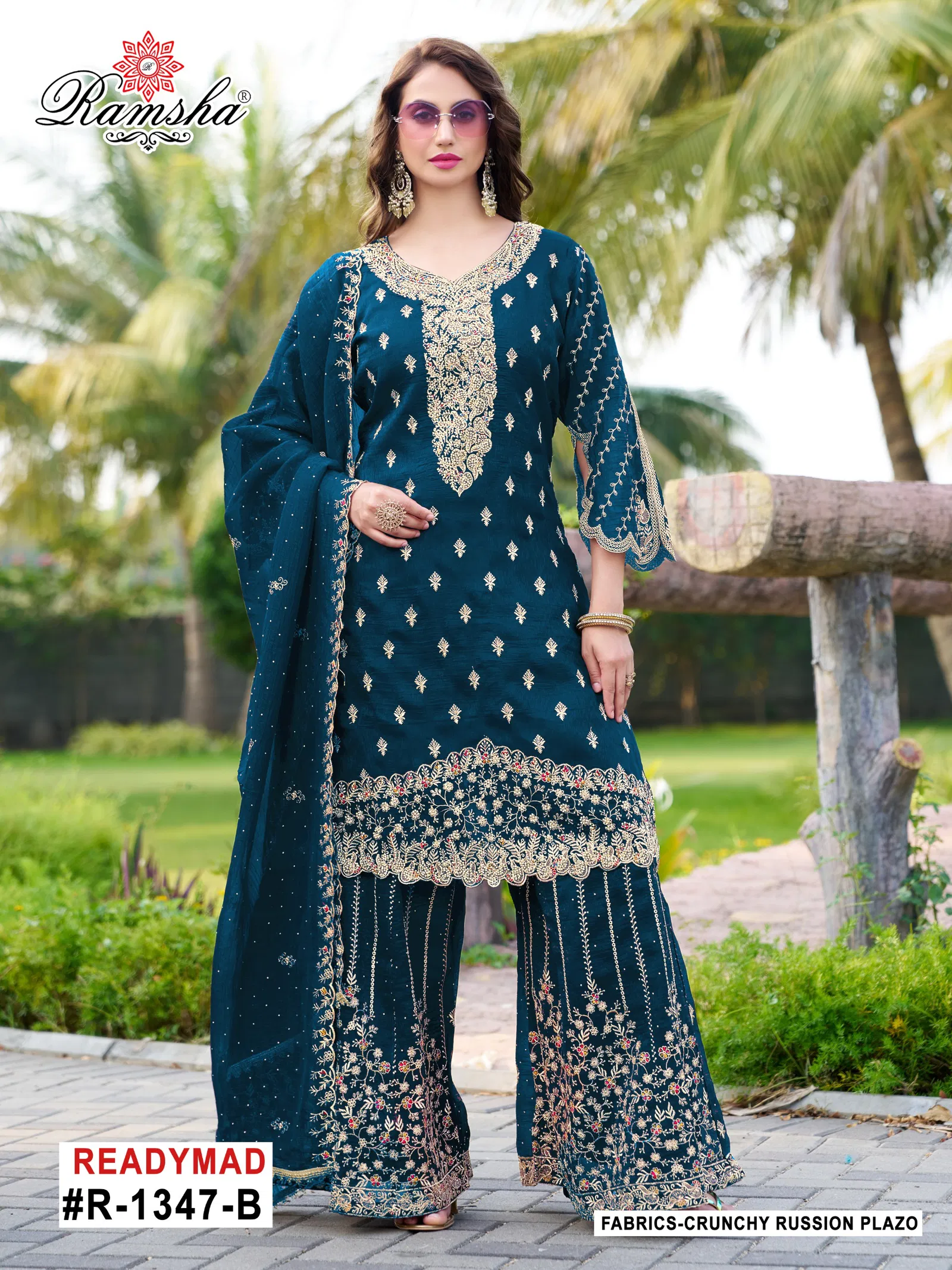 R 1347 Nx By Ramsha Crunchy Pakistani Readymade Suits Orders In India