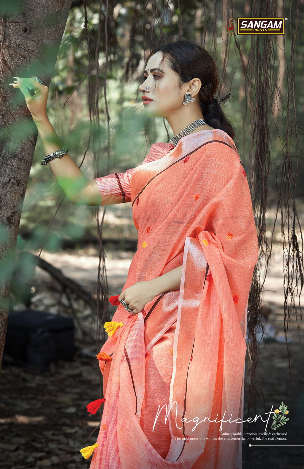 Sangam Sangeet Latest Casual Wear Linen Cotton Sarees Collection