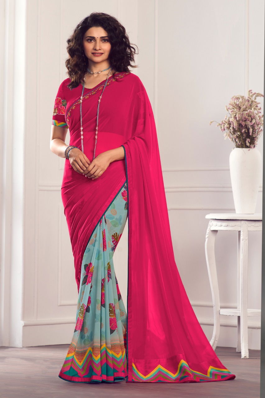 A 50 Latest Regular Wear Georgette Printed Saree Collection