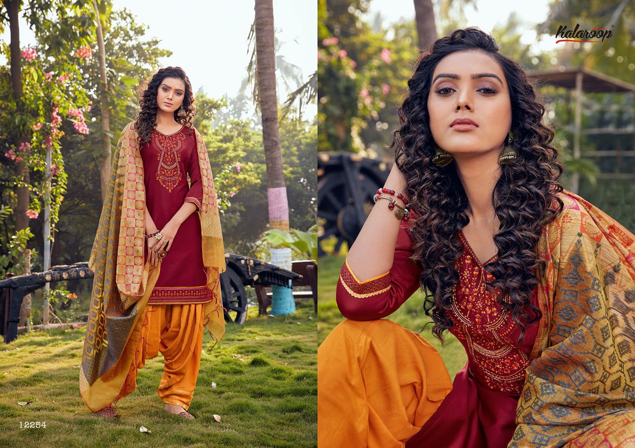 Kalaroop Sunheri By Patiala Vol 3 Latest Designer Festive Wear Jam Silk Ready Made Collection
