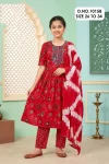 Vakti 10158 Capsule Printed Kids Wear Kurti With Pant Dupatta