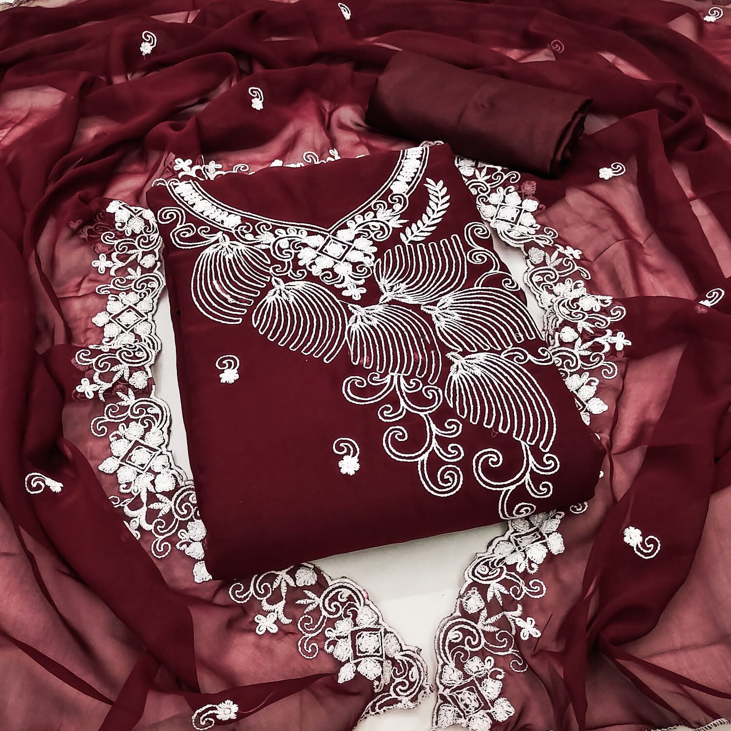 Nitya Nx Designer Georgette Non Catalog Dress Material 