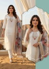Naisha K 327 Vol 2 Silk Handwork Kurti With Pant Dupatta Exporters In India