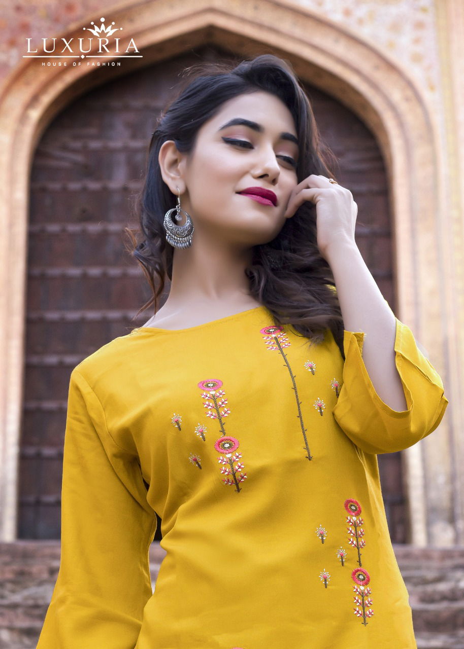 Luxuria Ocean 3 Latest Designer Embroidered Casual Wear Kurtis Collection