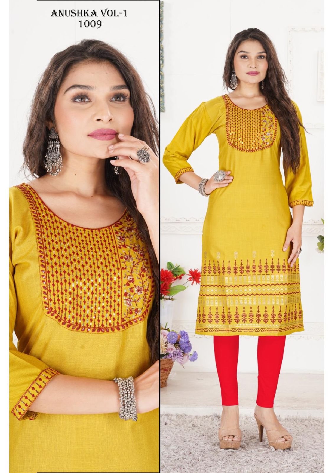 Jlf Anushka Vol 1 Sequence Work Printed Kurtis Catalog
