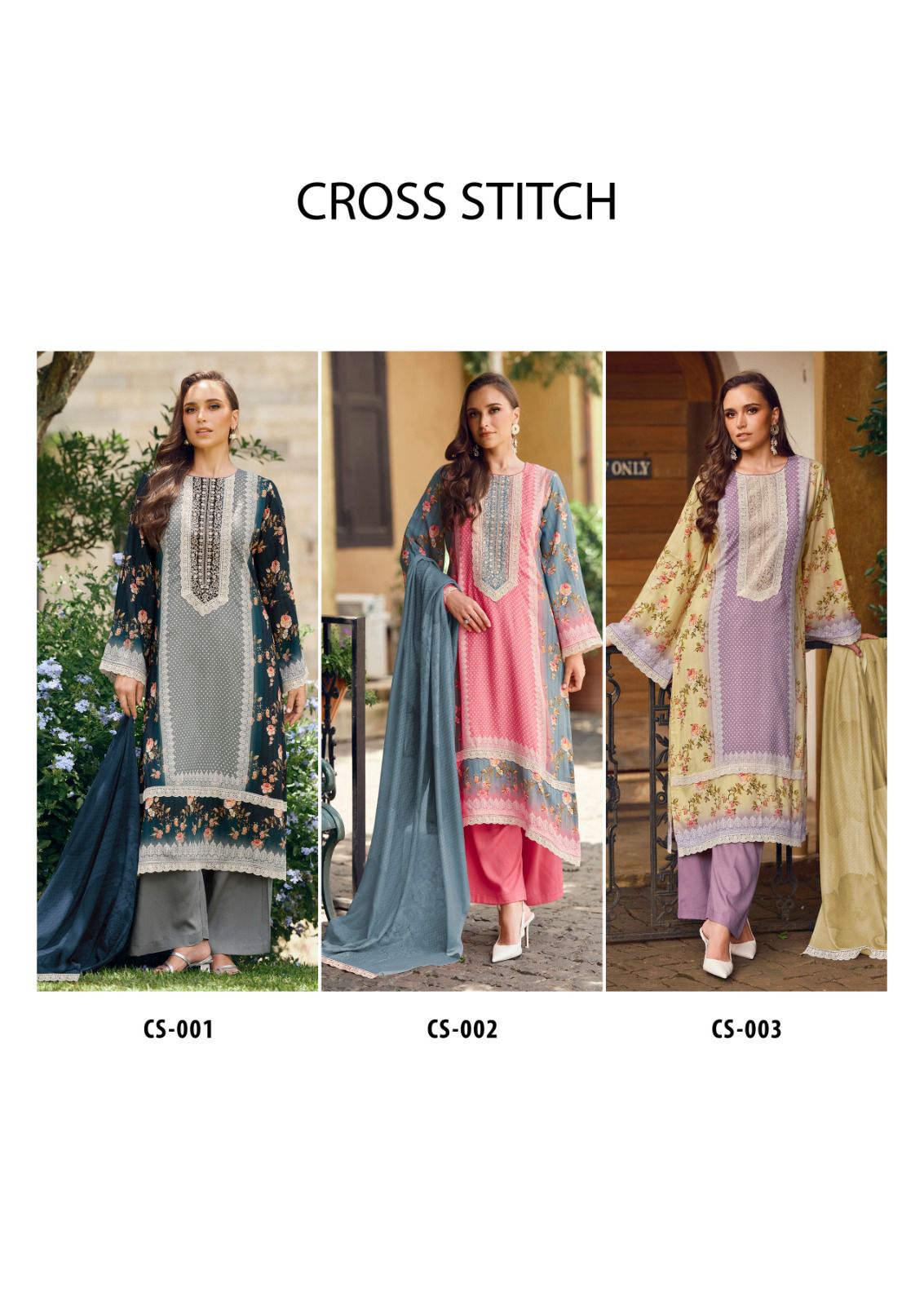 Cross Stitch By The Hermitage Shop Lawn Cotton Dress Material Exporters In India