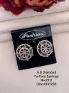 Ad Diamond Silver And Rose Gold Earrings 12 Wholesale Market In Surat