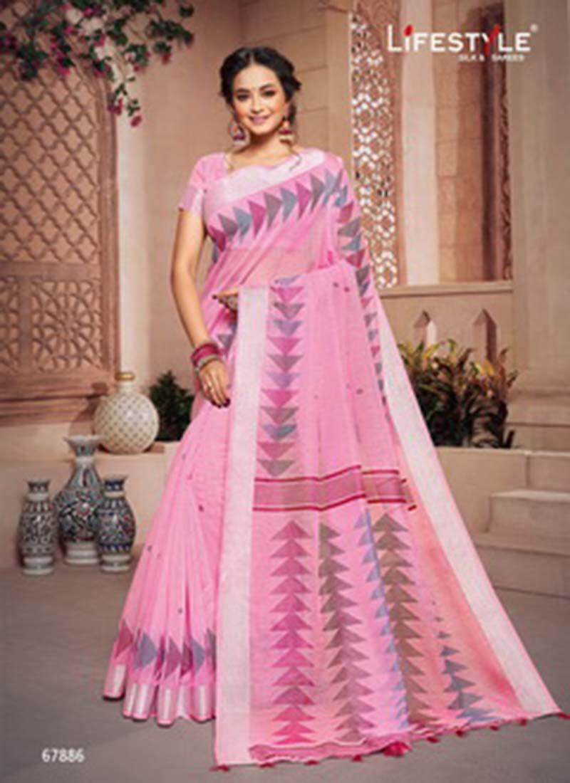 Lifestyle Vivanta Cotton Fancy Cotton Print Saree With Jari Border Designer Party wear Saree Collections