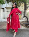 Dhupooja 01 Rayon Printed Casual Wear Kurti With Pant And Dupatta Wholesalers In Delhi