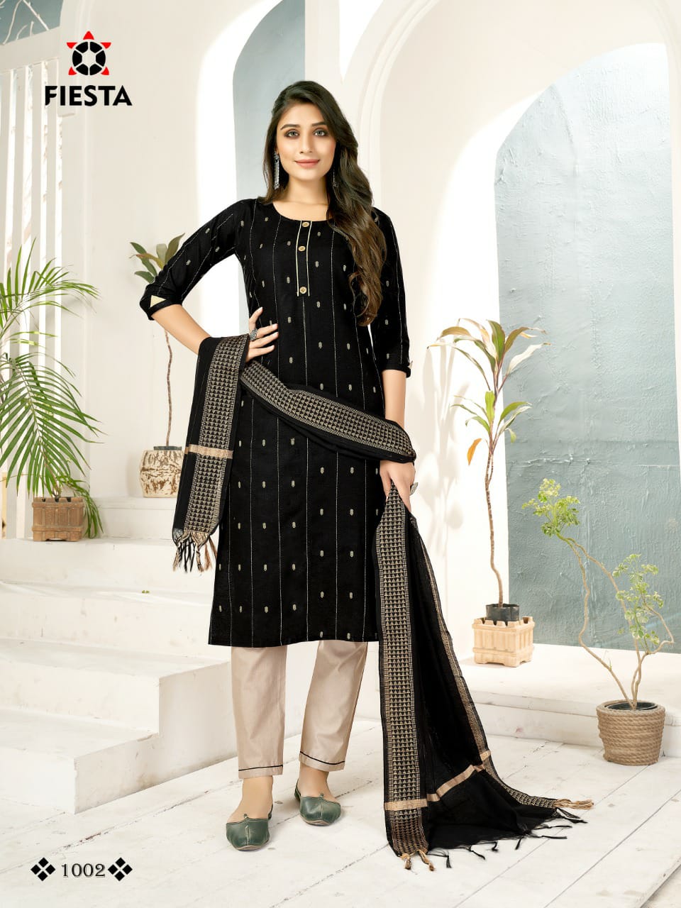 Fiesta naveli 3 Festive Wear Viscose Jacquard Butta Designer Latest Ready Made Collection
