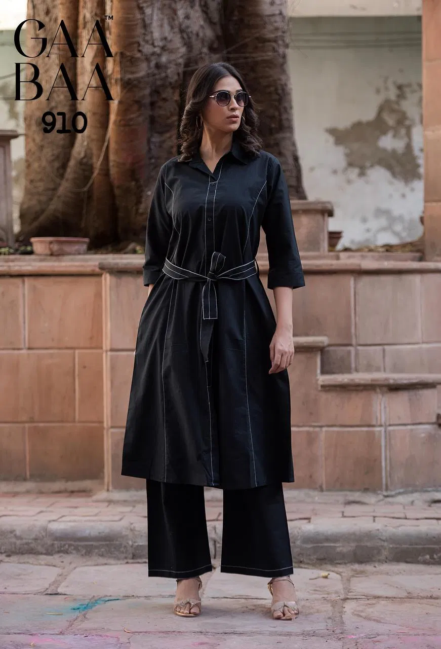 Gaabaa 910 Cotton Dhabu Plain Ladies Western Cord Set Suppliers In India