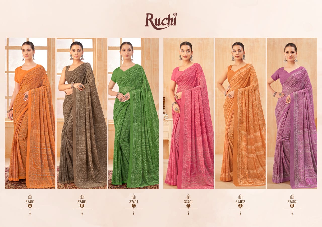 Ragaa Georgette Vol 13 By Ruchi Casual Wear Sarees Wholesale Online