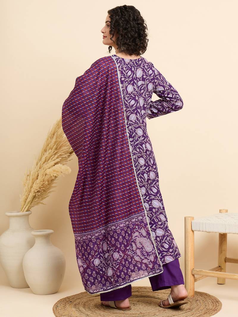 Dhruvi 287 Rayon Printed Kurti With Bottom Dupatta Suppliers In India