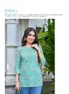 Evara Vol 1 By Radhika Rayon Foil Printed Ladies Short Top Suppliers In India
