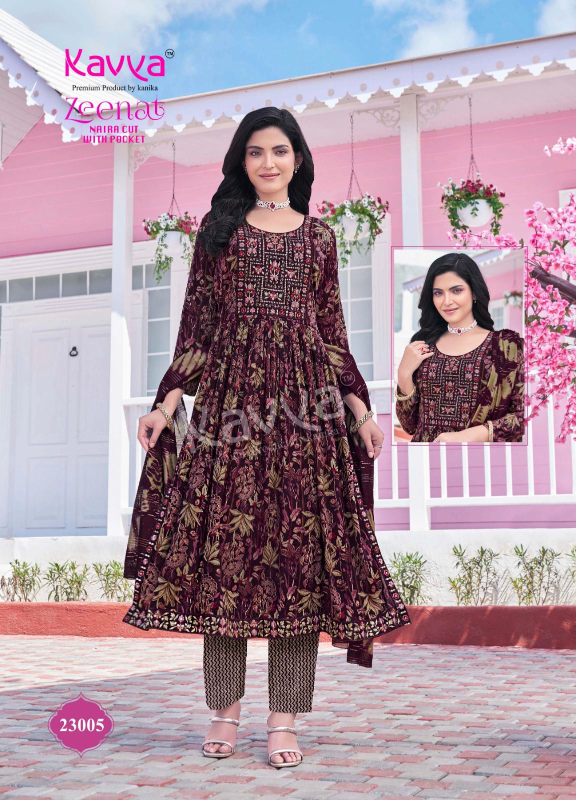 Zeenat Vol 23 By Kavya Printed Kurti Bottom With Dupatta Wholesale Manufacturer
