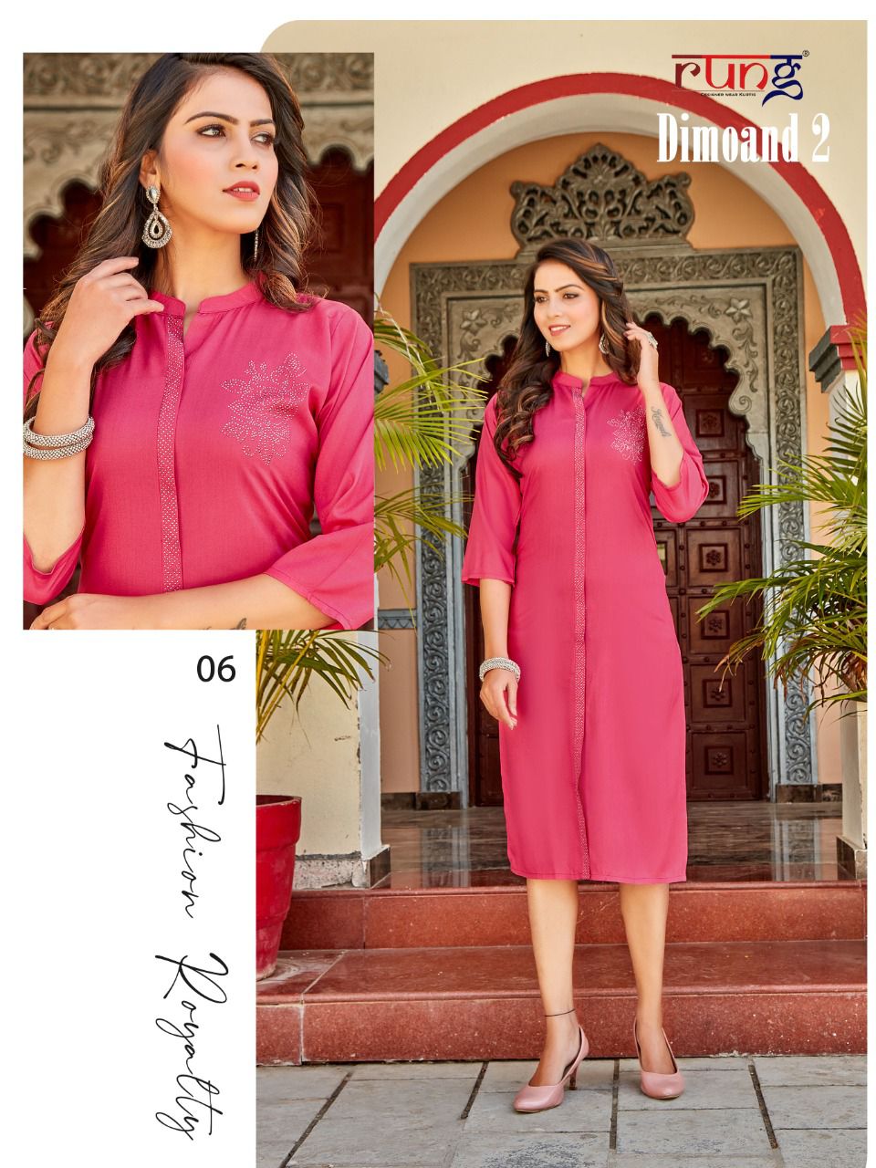 Rung Dimoand 2 Ethnic Wear Designer Rayon Designer Kurti Collection