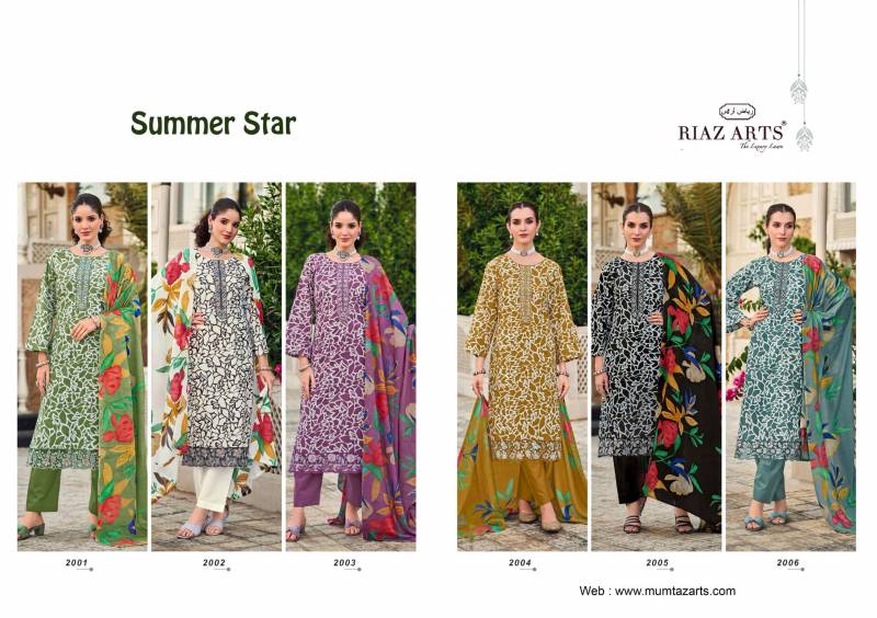 Riaz Arts Summer Star Lawn Digital Printed Dress Material Bulk Orders In India