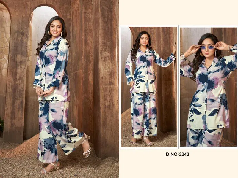 Ladies Flavour 3242 And 3243 Rayon Discharge Printed Co Ord Set Wholesale In India