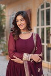 KA 1135 Faux Blooming Designer Gown With Dupatta Suppliers In India