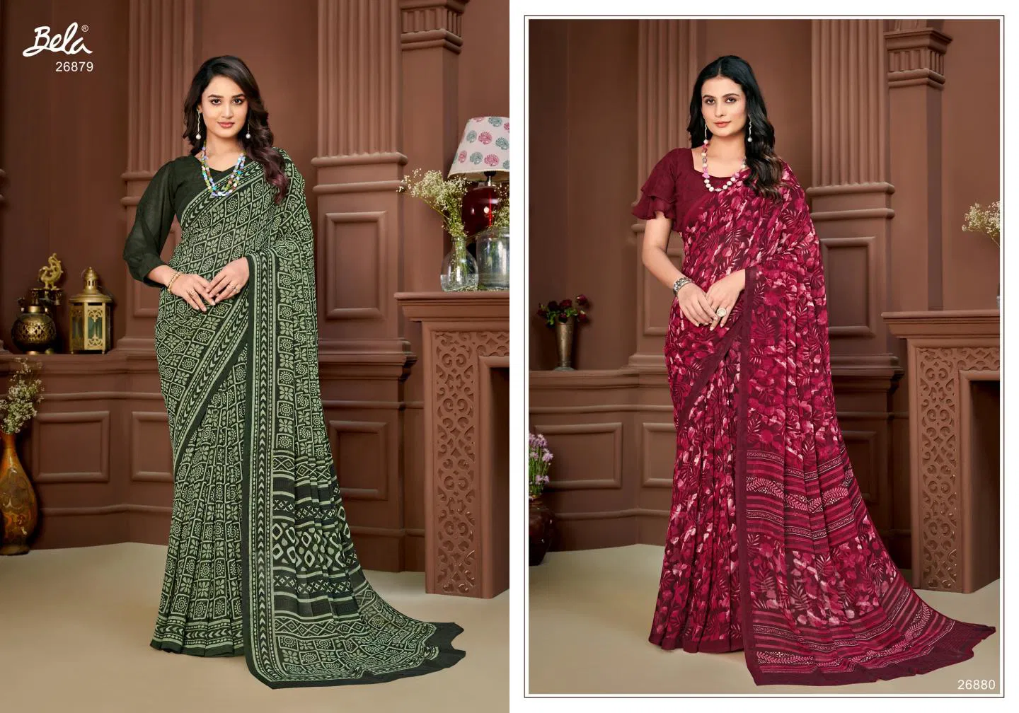 Stella Vol 18 By Bela Georgette Mill Print Saree Wholesalers In Delhi