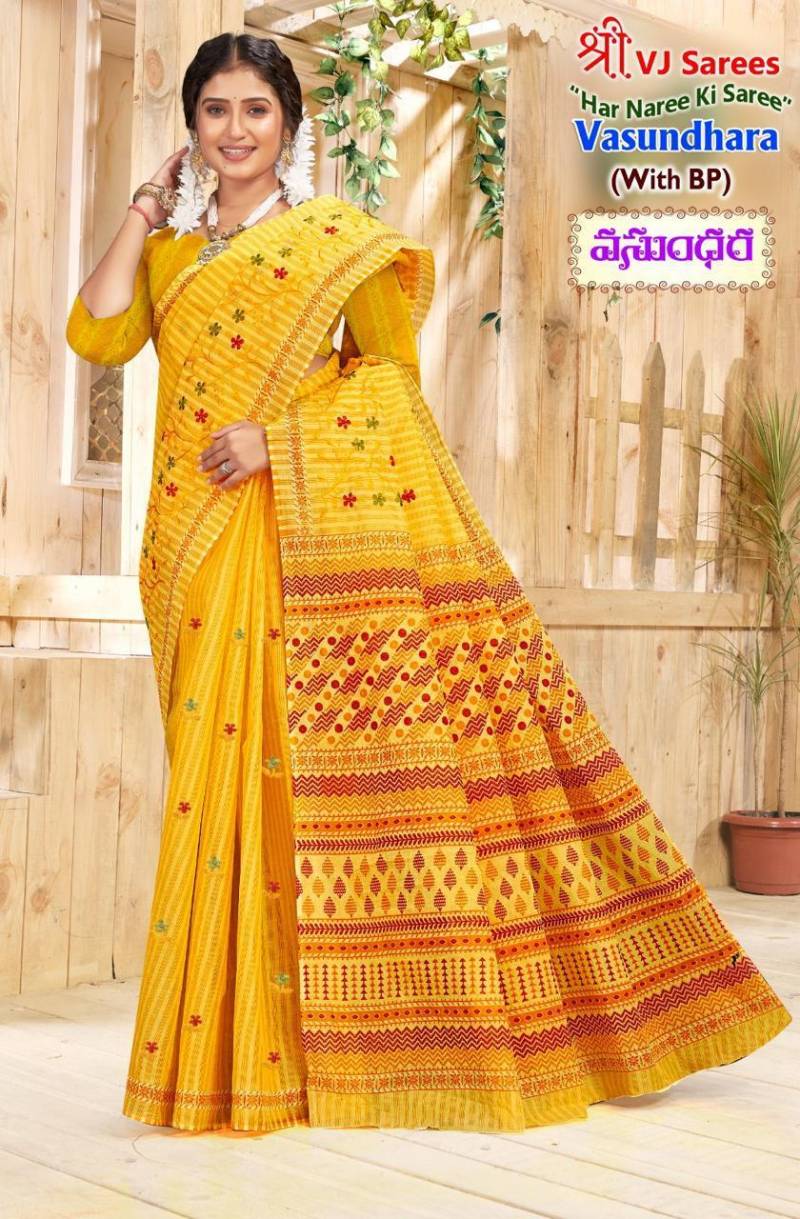 Vasundhara Vol 01 By Vj Festive Wear Fancy Cotton Saree Wholesale Market In Surat
