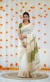 Sc Onam Linen Cotton Woven Crafted With Paisley Printed Saree Wholesale Price
