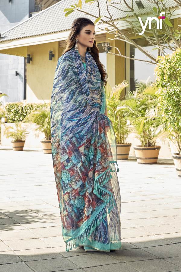 Ynf Vrajana Silk New Party Wear Organza Designer Printed Lining Saree Collection