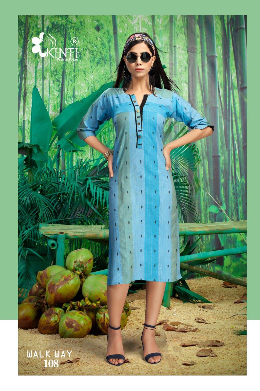 Kinti Walkway Handloom Ethnic Wear South Cotton Straight Designer Kurtis Collection
