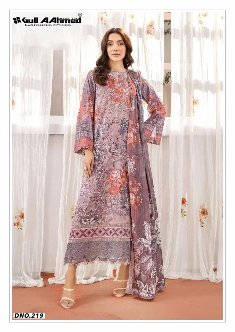Gull A Ahmed Lawn Vol 26 Cotton Printed Kurti Bottom With Dupatta Online Wholesale