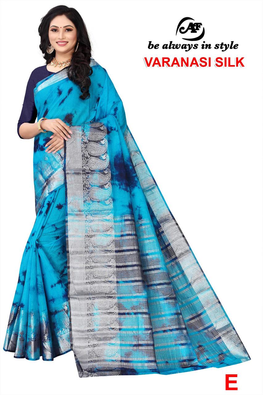 AMBAJI FASHION VARANASI SILK Latest Fancy Festive Wear Designer Silver Siburi Saree Collection