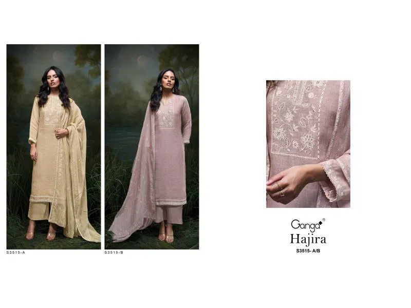 Hajira By Ganga Linen Solid Embroidered Salwar Suit Bulk Orders In India